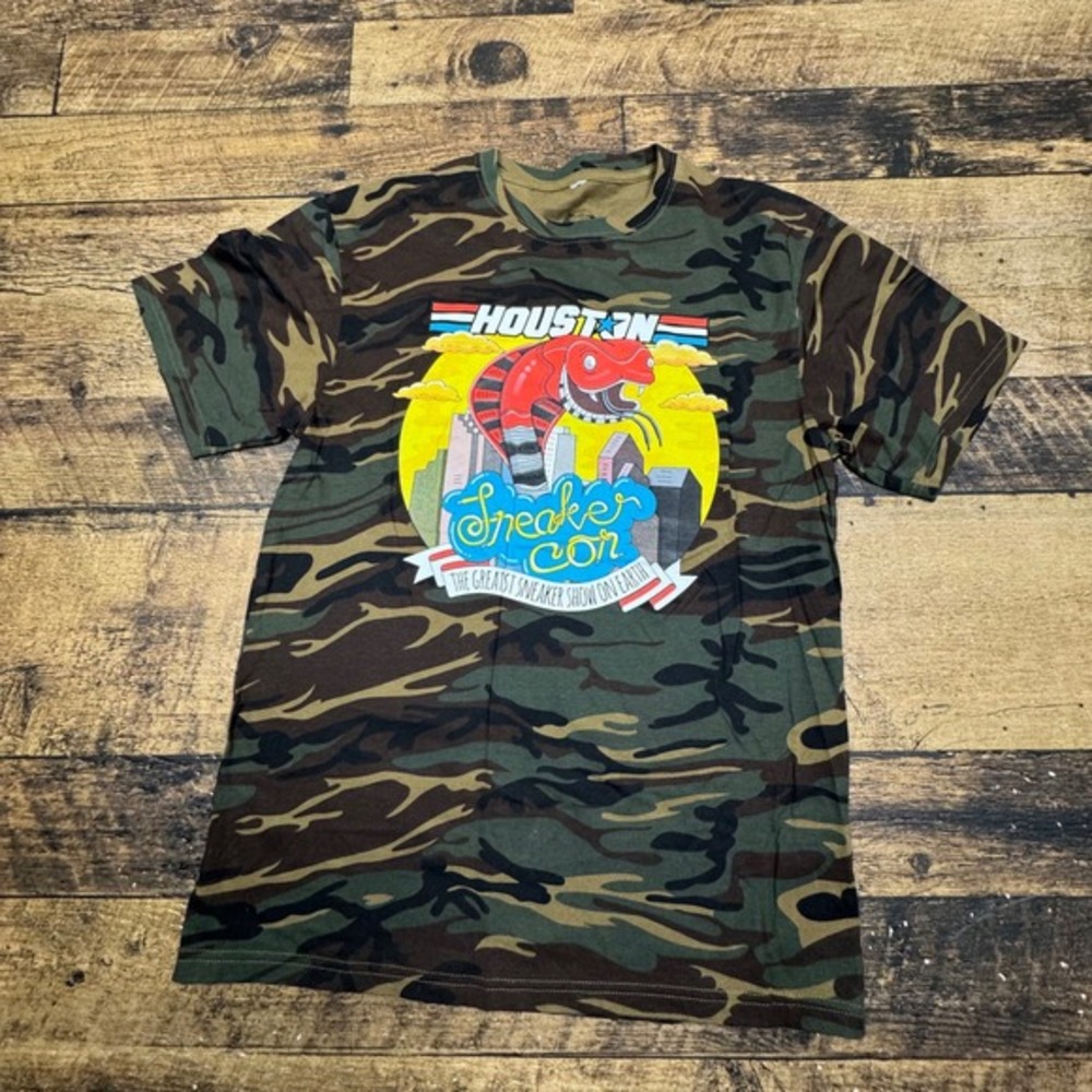 Houston Sneaker Con T-Shirt Camo‎ Graphic Print Short Sleeve Men's